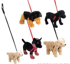 11" PET DOGS W/ 35" LEASH LLB Plush Toys