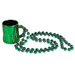 33" 7.5MM MET.GREEN BEER MUG BEADS LLB kids toys