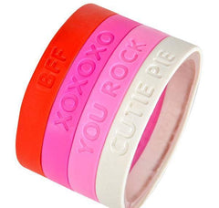 8" VALENTINE'S DAY RUBBER BRACELETS