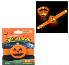 8.5" LIGHT-UP JACK-O-LANTERN SNAP BRACELET