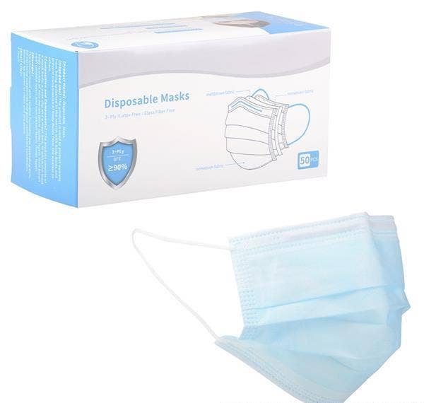 ADULT DISPOSABLE FACE MASK (50PC/UN) LLB kids toys