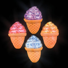 Light-Up Ice Cream Cone Toy - 3.5" Squeeze & Stretch