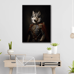 Wolf in Uniform Canvas Wall Art Print Poster