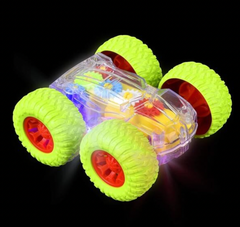 4" TRANSPARENT GEAR FLIP CAR LLB kids toys