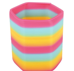 6" MEGA HEXAGON RAINBOW COIL SPRING LLB kids toys