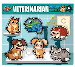 11.75" x 10.25" 6PC CHUNKY VETERINARIAN PUZZLE LLB Puzzle