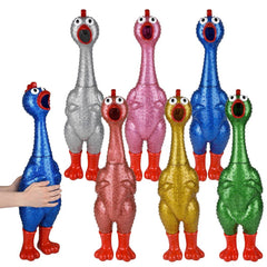 24" Giant Sparkle Rubber Chicken 6ct LLB kids toys