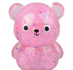 2.25" SQUISH STICKY GLITTER BEAR LLB Squishy Toys