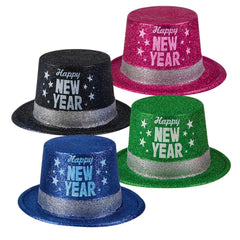 11" HAPPY NEW YEAR GLITTER TOP HAT