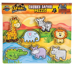 11.75" x 10.25" 7 PC CHUNKY SAFARI TOON PUZZLE LLB Puzzle