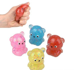 2.25" SQUISH STICKY GLITTER BEAR LLB Squishy Toys