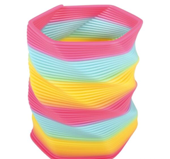 6" MEGA HEXAGON RAINBOW COIL SPRING LLB kids toys