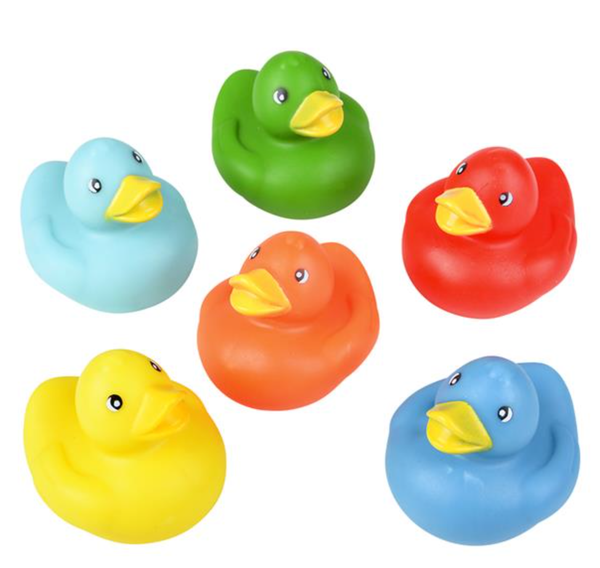 SOLID COLOR RUBBER DUCKIES LLB Bath Toys