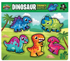 11.75" x 10.25" 6PC CHUNKY DINOSAUR PUZZLE LLB Puzzle