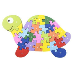 9.25" 6.25" WOODEN TURTLE LETTER PUZZLE LLB Puzzle