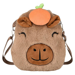 Capybara Plush Crossbody Bag 10"x11.5"