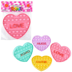 6.25" Glitter Heart Bubble Popper LLB Fidget Toys