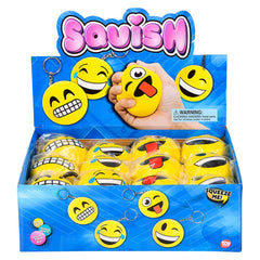 EMOTICON SQUISH BACKPACK CLIP (24/DISPLAY) 2.75"  Backpack