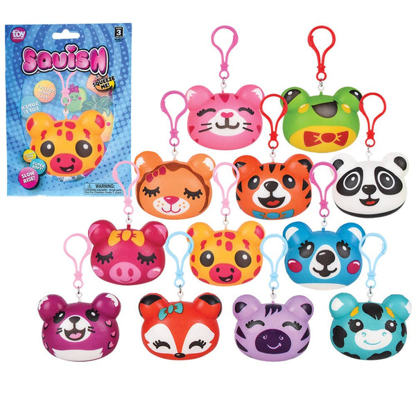 SQUISH ANIMAL BACKPACK CLIP ASSORTMENT 3