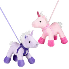 7" UNICORN WITH 27" LEASH LLB Plush Toys