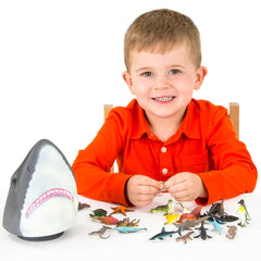 24 PC AQUATIC ANIMAL SET WITH SHARK HEAD CASE LLB kids toys