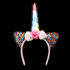 LIGHT-UP UNICORN FLOWER HEADBAND LLB Light-up Toys