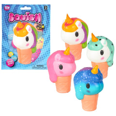 SQUISH UNICORN ICE CREAM 4" LLB Squishy Toys