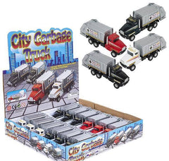 6" DIE-CAST PULL BACK GARBAGE TRUCK LLB Car Toys