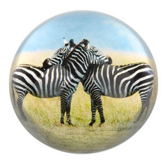 80 MM DOME PAPERWEIGHT 2 ZEBRAS LLB kids toys