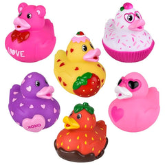 3.5" Valentine's Rubber Duck Assortment 12ct  Squishy Toys