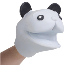 4" PANDA RUBBER HAND PUPPET LLB kids toys