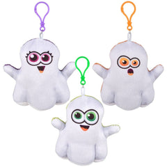 4" Halloween Plush Ghost Backpack Clip On- LLB Toys