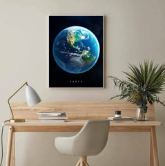 Vivid Earth View Canvas  Wall Art Print