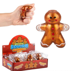 2.25" SQUISH STICKY GINGERBREAD MAN LLB Squishy Toys