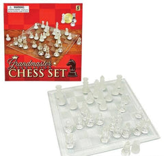 10" GLASS CHESS SET LLB kids toys