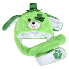 St. Patricks Day Plush Dog Popping Ear Hat Plush Toy