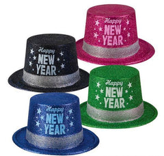 11" HAPPY NEW YEAR GLITTER TOP HAT