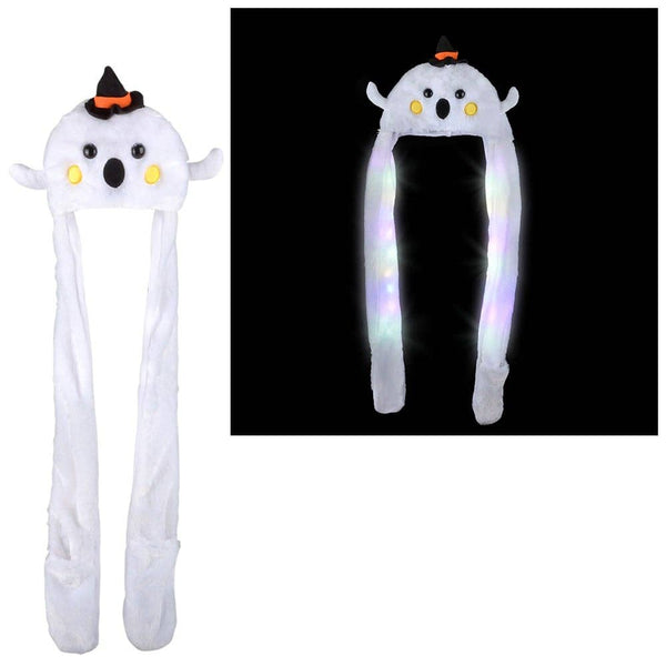 Light-Up Plush Ghost Hat Scarf