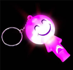 2" LIGHT-UP SMILEY FACE WHISTLE KEYCHAIN LLB Light-up Toys