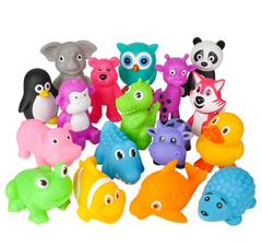 RUBBER ANIMAL WITH SOUND MIX 6-9" LLB kids toys