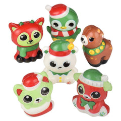 1.75" Christmas Animal Micro Squish Assortment  Squishy Toys