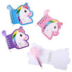 3.5" UNICORN NOTEBOOK WITH FEATHER PEN LLB Stationary