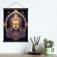 Tranquil Serenity Gold Buddah Canvas Wall Art Print