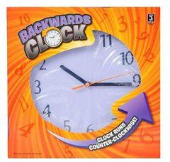 9" BACKWARDS JOKE CLOCK LLB kids toys