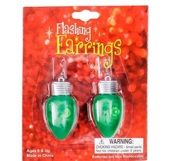 2" FLASHING BULB SHAPE EARRINGS LLB Christmas