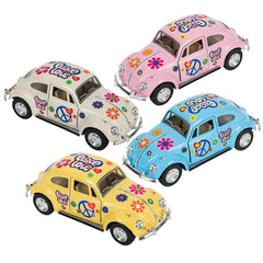 5" DIE-CAST FLOWER POWER VW BEETLE LLB Car Toys