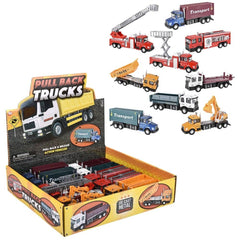 6" DIE-CAST PULL BACK TRUCK ASSORTMENT LLB Car Toys