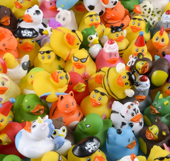 2" RUBBER DUCKY ASSORTMENT 100PCS/BAG LLB kids toys