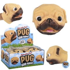 Stretchy Pug Hand Puppet 6" LLB kids toys