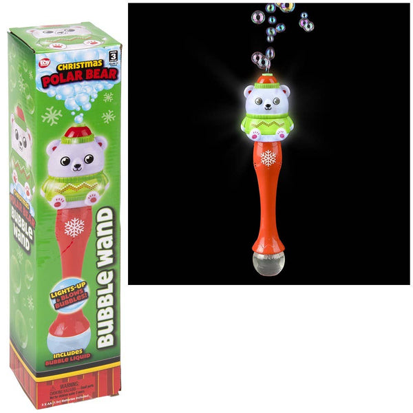 Light-Up Christmas Polar Bear Bubble Wand 13.5